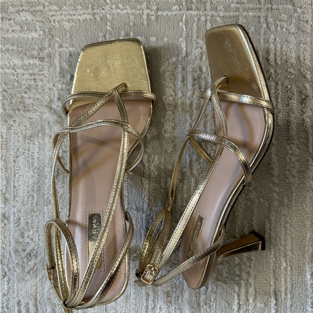 Gold Sandal Strap Heels